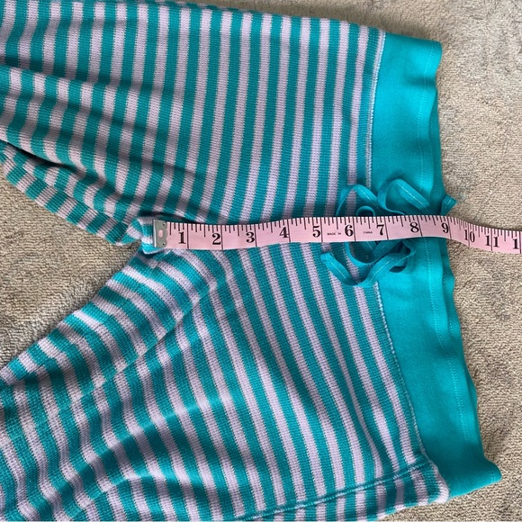 Victoria’s Secret Thermal Pajama Set Pants Henley Top Striped Metallic Small - Picture 14 of 15